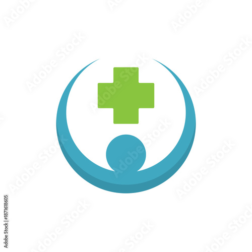 people medical care logo vector icon illustration