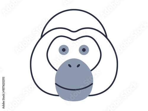 Orangutan icon. Zoo icon outline. Simple vector illustration in modern thin line style.