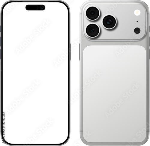 iPhone 17 Pro Front & Back Realistic Mockup  Modern Smartphone