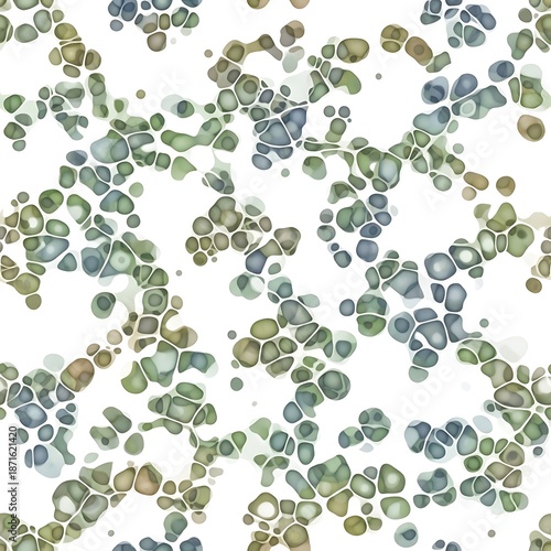 Cellular Network - Abstract Biological Pattern with Green and Blue Tones.