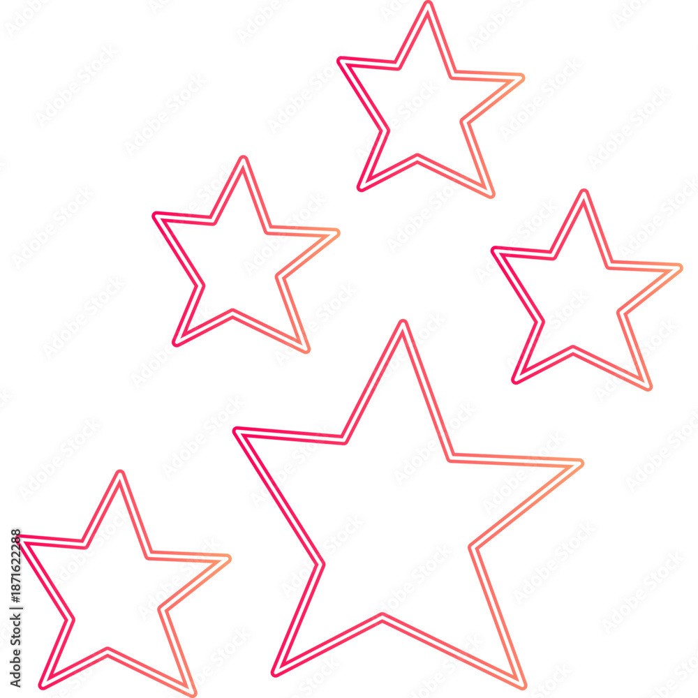 Obraz premium Neon Stars Doodle