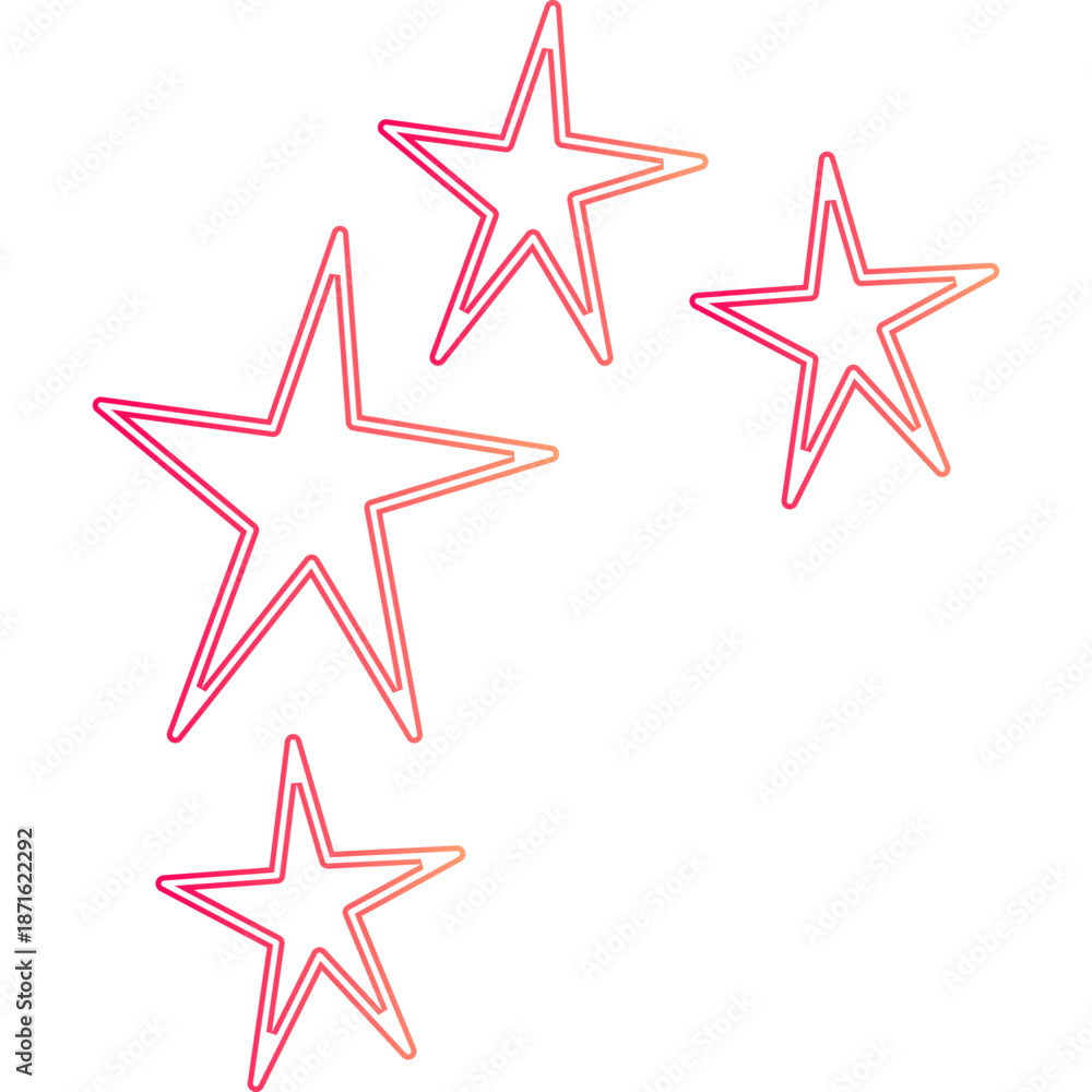 Obraz premium Neon Stars Doodle