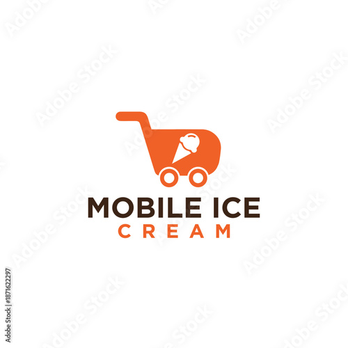Mobile Ice Cream Logo Vector Simple