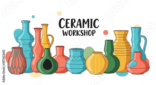 Ceramic Workshop - Artistic Pottery Vessels and Creative Crafting.