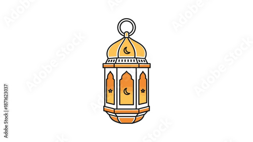 Islamic Lantern Illustration - Traditional Ramadan and Eid Decoration