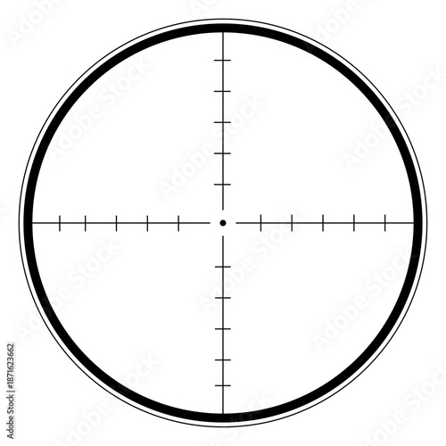 Canvas Print Target icon for shooting, sniper aim crosshair vector, simple bullseye symbol is