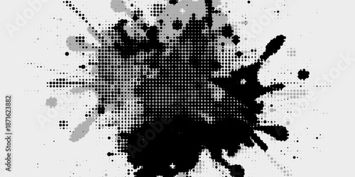 Pop art style background with halftone effect for comic book or manga creative design. Vector image of a massive burst with rays or an explosion effect.