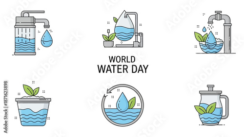 World Water Day Illustration Water Conservation.