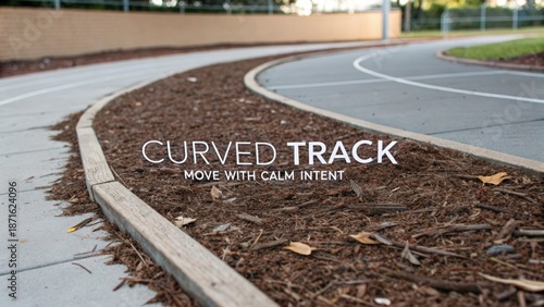 Serpentine Pathway Surrounded by Mulch and Greenery Inviting Tranquil Walks and Calm Reflection