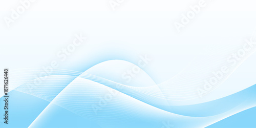 Abstract white wavy glowing lines on a blue background. Futuristic digital high-technology pattern. Health Care concept. Vector