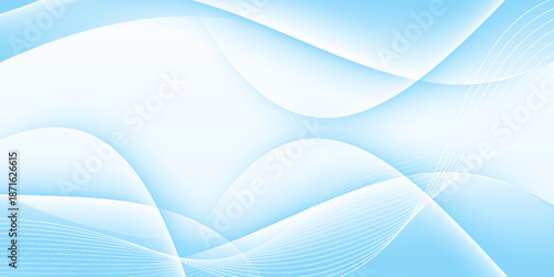 Abstract white wavy glowing lines on a blue background. Futuristic digital high-technology pattern. Health Care concept. Vector