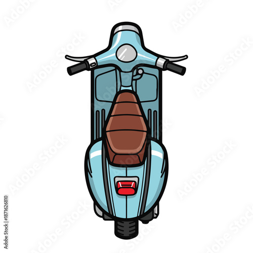 Vintage motor scooter cartoon vector with people and fashion elements