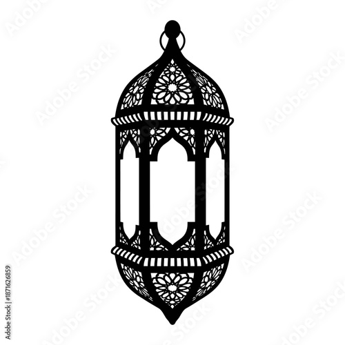 Intricate traditional Moroccan lantern with detailed metalwork design for