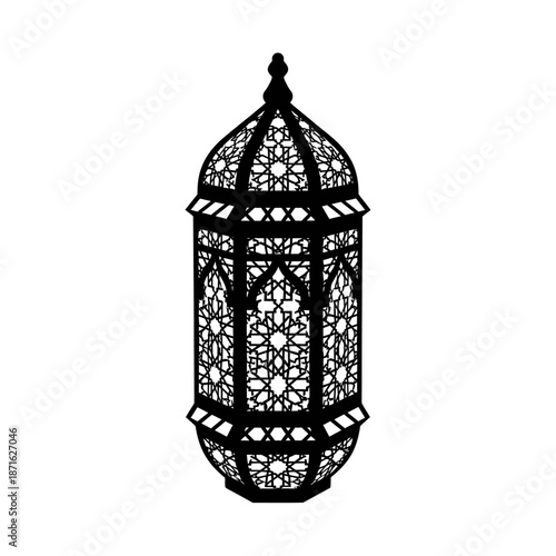 Intricately Designed Moroccan Lantern with Filigree Patterns and Classic
