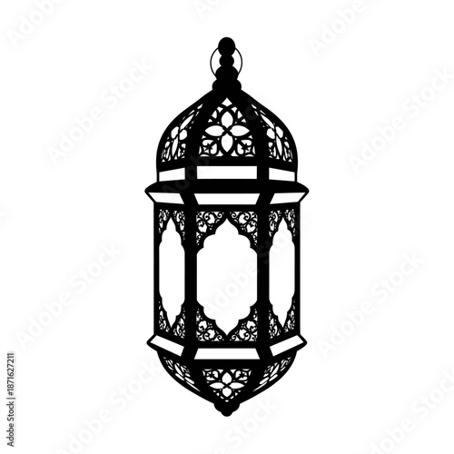 Intricate Islamic-style Lantern with Ornate Metalwork for Cultural Decor