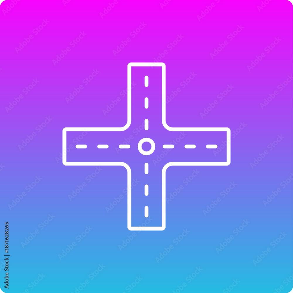 Fototapeta premium Road Intersection Icon
