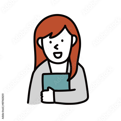 ファイルを持った女性　企業で働くビジネスマン　イラストアバター