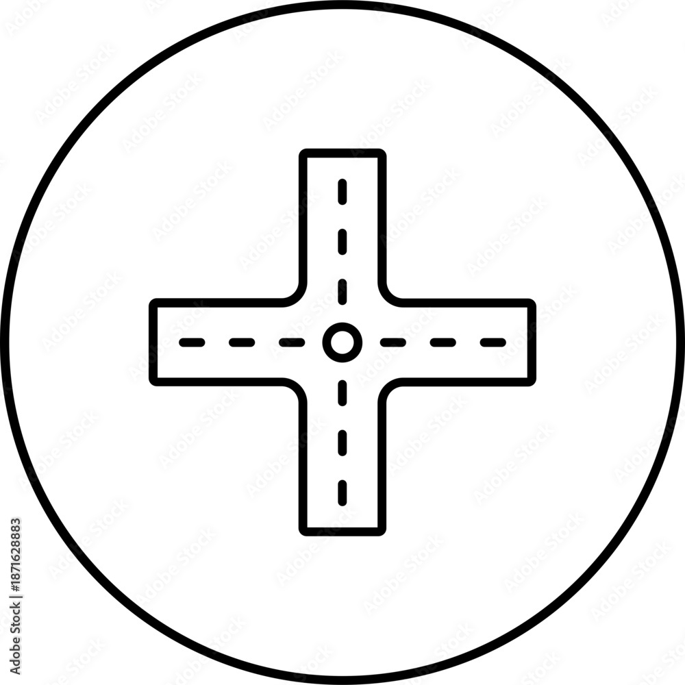 Obraz premium Road Intersection Icon