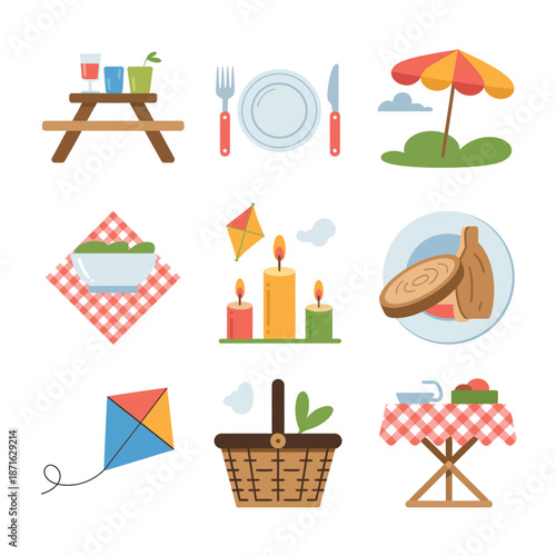Picnic essentials and outdoor fun elements