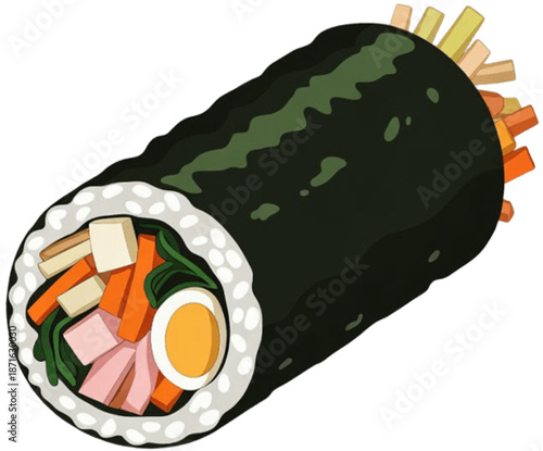 Colorful Gimbap Illustration Element, Generative AI