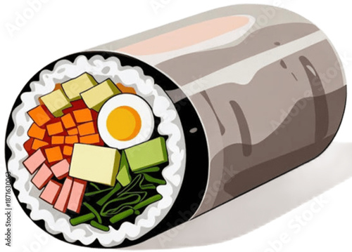 Colorful Gimbap Illustration Element, Generative AI