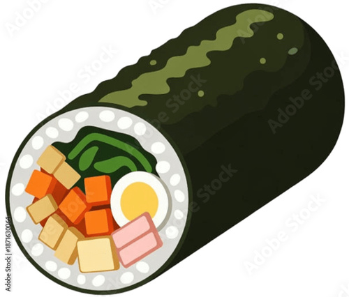 Colorful Gimbap Illustration Element, Generative AI