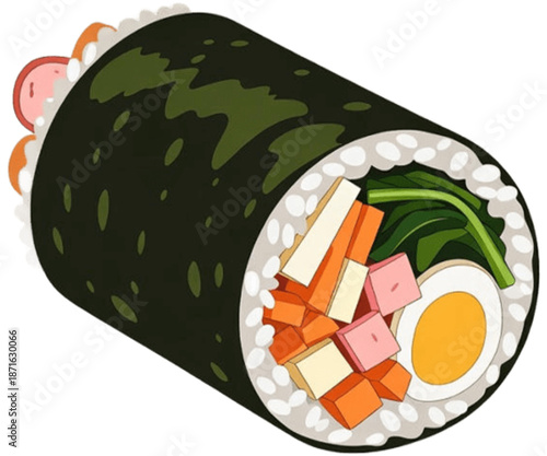 Colorful Gimbap Illustration Element, Generative AI