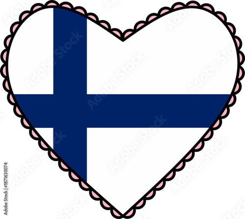 Aesthetic Finland Heart Scrapbook Design