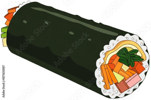 Colorful Gimbap Illustration Element, Generative AI