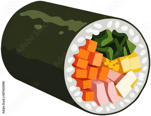 Colorful Gimbap Illustration Element, Generative AI