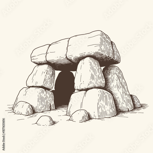 Ancient stone structure with entrance