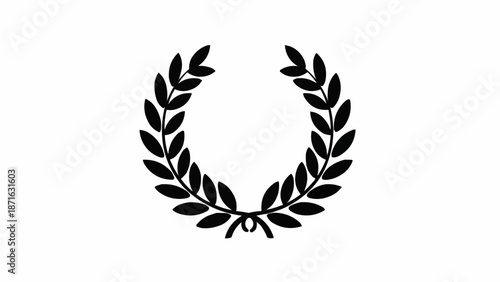 Black Laurel Wreath Symbol of Victory and Achievement.