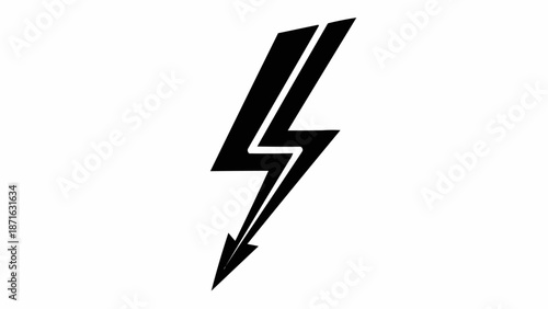 Black lightning bolt symbol on a white background.