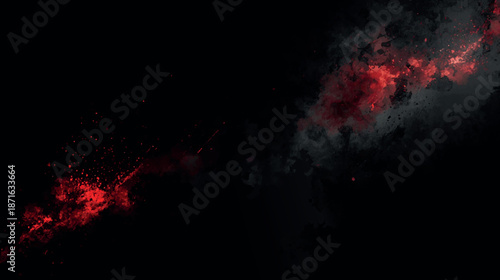 Red and gray smoke on a black background