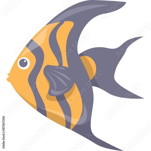 Striped Angelfish Cartoon