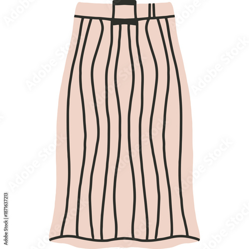 Striped Pencil Skirt Illustration