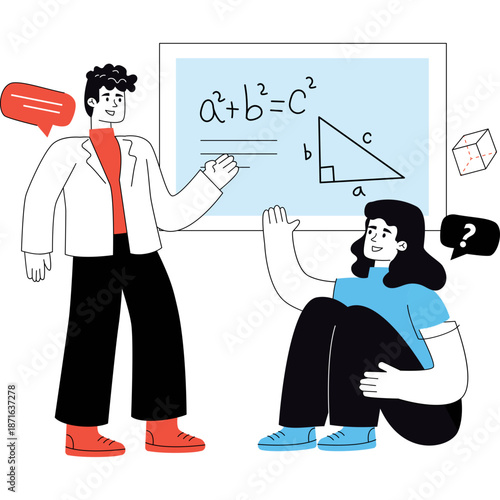 Students Learning Math with Teacher