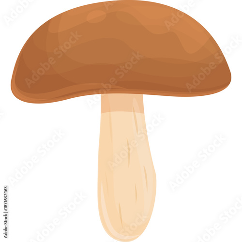 Stylized brown mushroom illustration