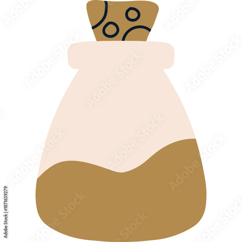 Stylized Glass Jar with Cork Stopper