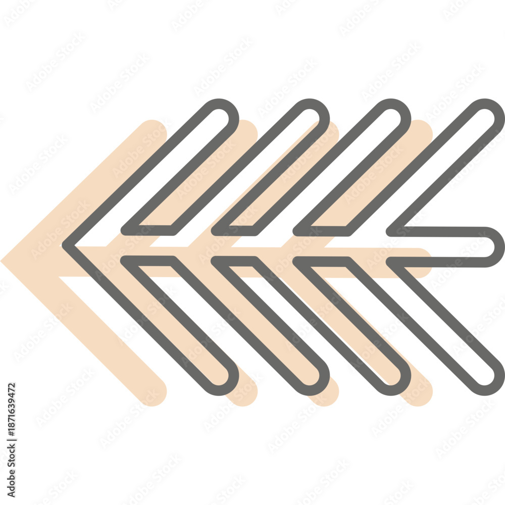 Obraz premium Stylized Left Arrow with Subtle Leaf or Feather Design