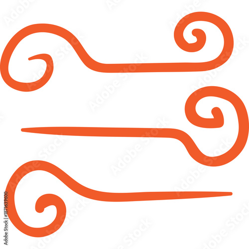 Stylized Orange Swirls on White Background
