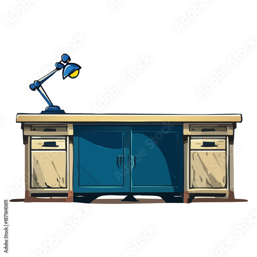 vector table illustration of furniture