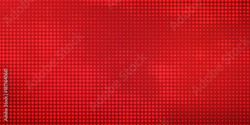 Vibrant red abstract background with dotted halftone texture, adding depth and motion to contemporary designs.