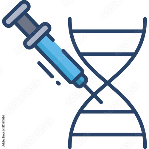 Syringe Injecting into DNA Helix
