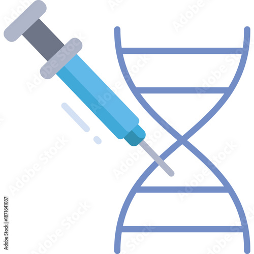 Syringe injecting into DNA strand