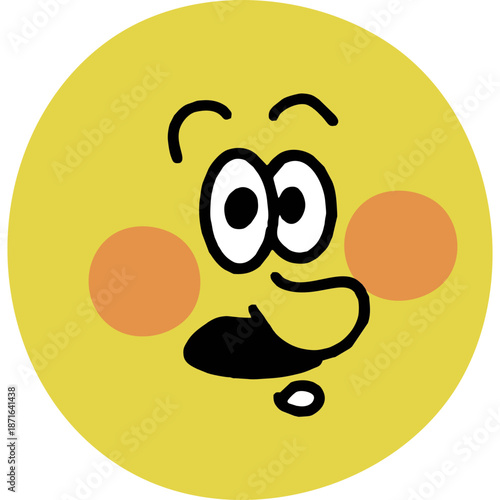 Surprised Yellow Smiley Face with Blush