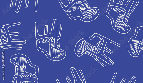 Cute chair pattern background vector design
