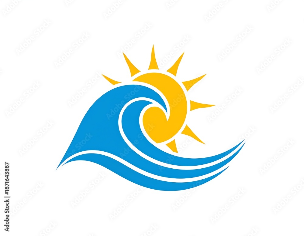 Fototapeta premium Ocean sun logo design