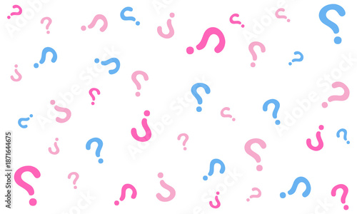 Question mark pink and blue baby gender reveal background wallpaper vector