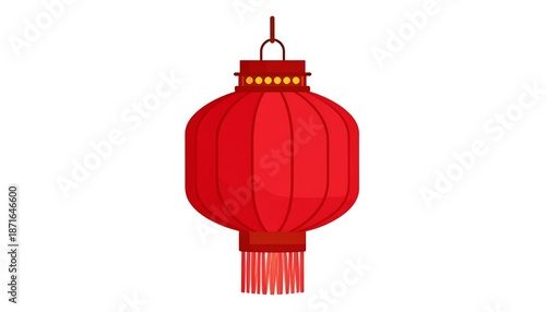 Red Chinese lantern, cartoon style